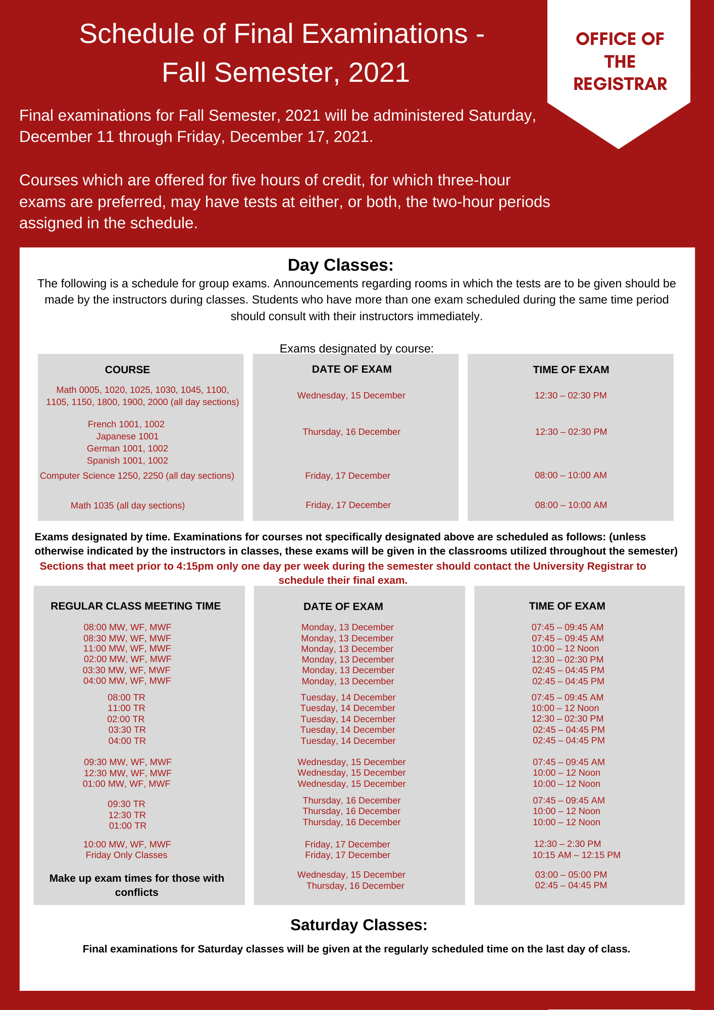 Final Exams UMSL